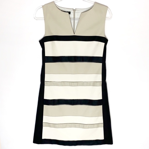 Lafayette 148 black striped sleeveless shift dress size 8 - Picture 1 of 7
